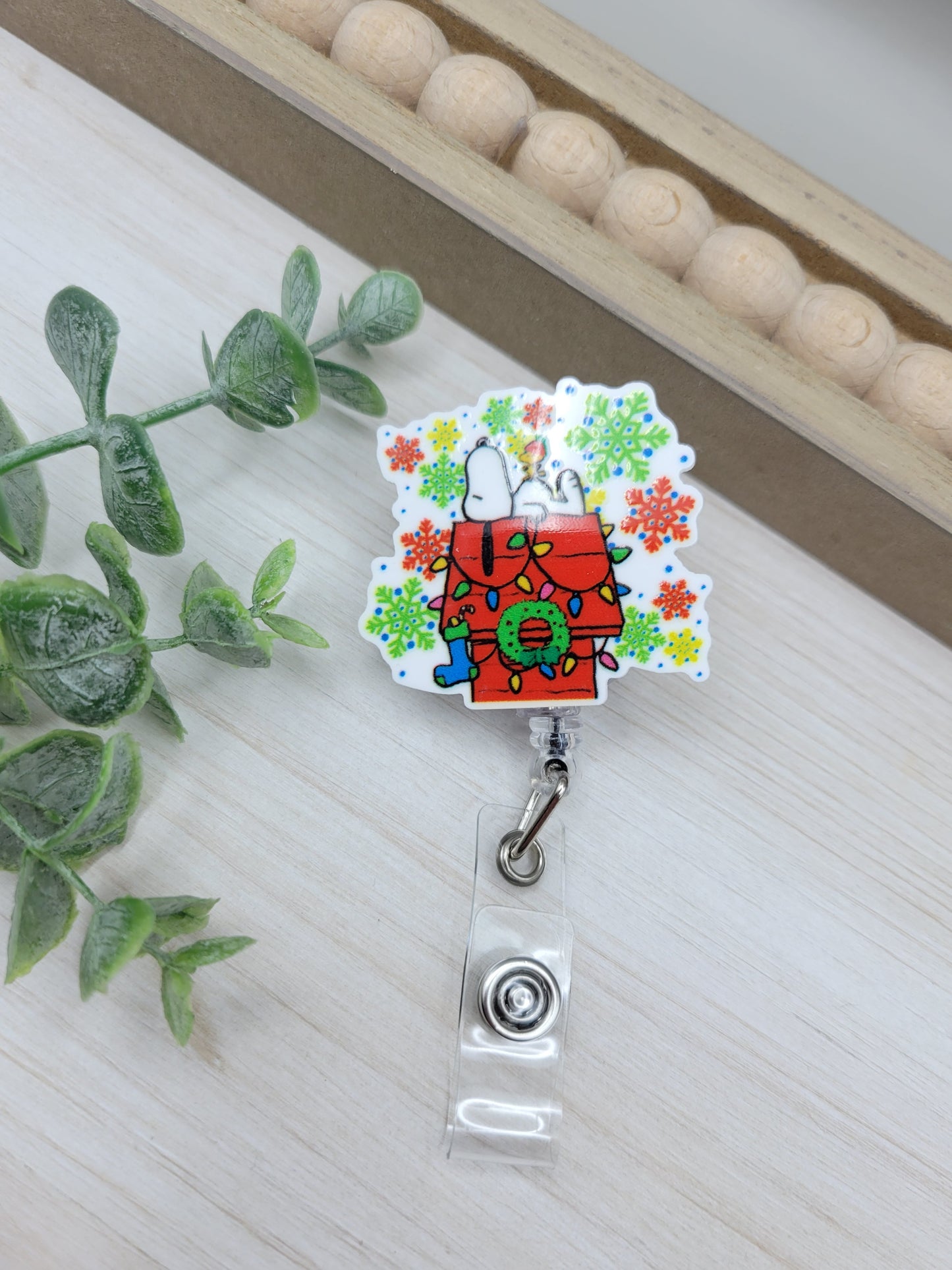 Snoopy Christmas Badge Reel