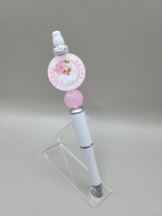 Pink Santa Christmas Pen