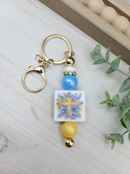 Golden Grace Barbell Keychain