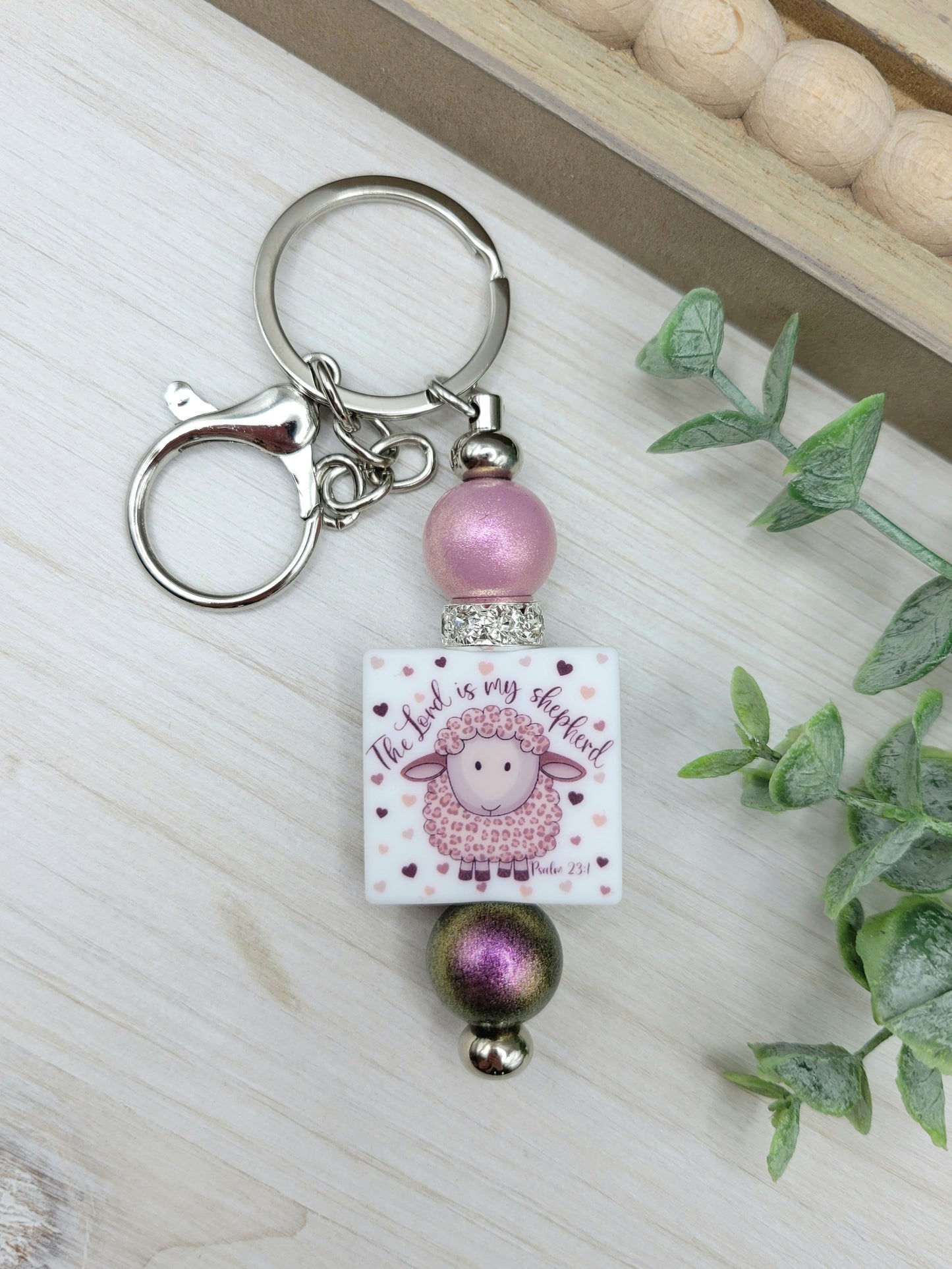 The Lord is my Shepherd Barbell Keychain