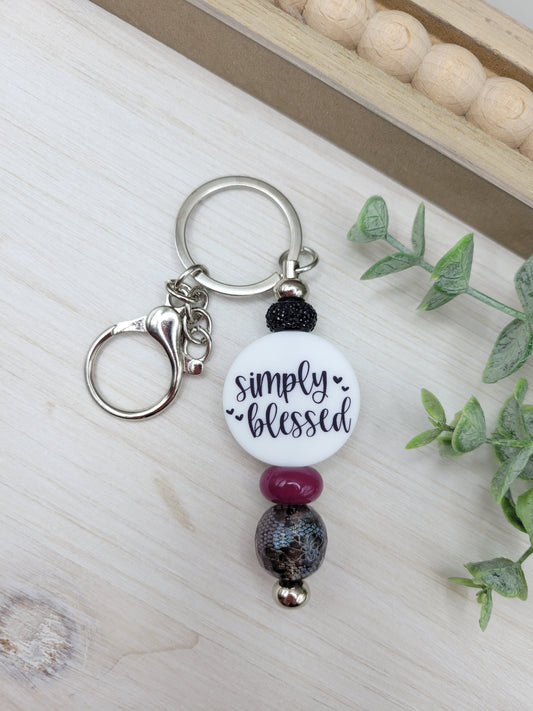 Simply Blessed Barbell Keychain