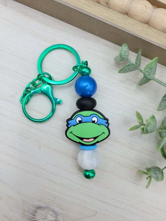 Blue Turtle Barbell Keychain