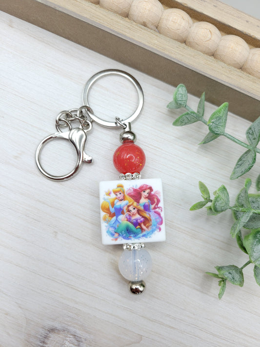 Triple Princess Barbell Keychain