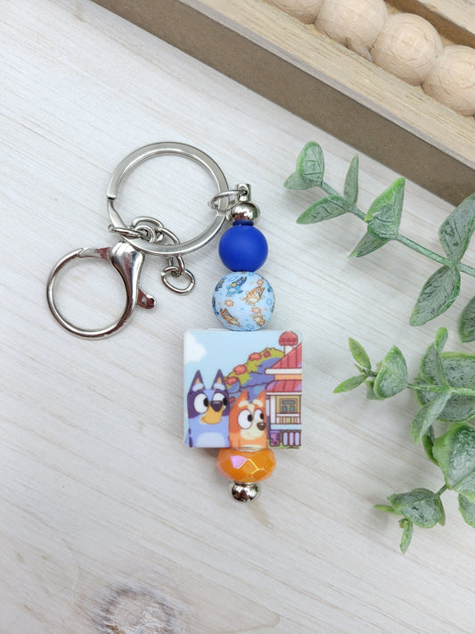 Bluey Barbell Keychain