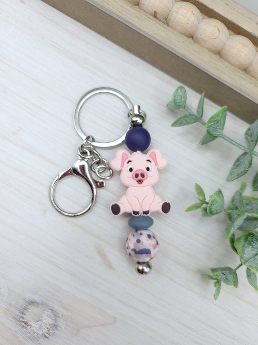 Pig Barbell Keychain