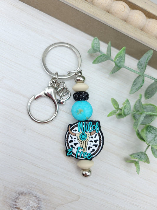 Wild & Free Barbell Keychain