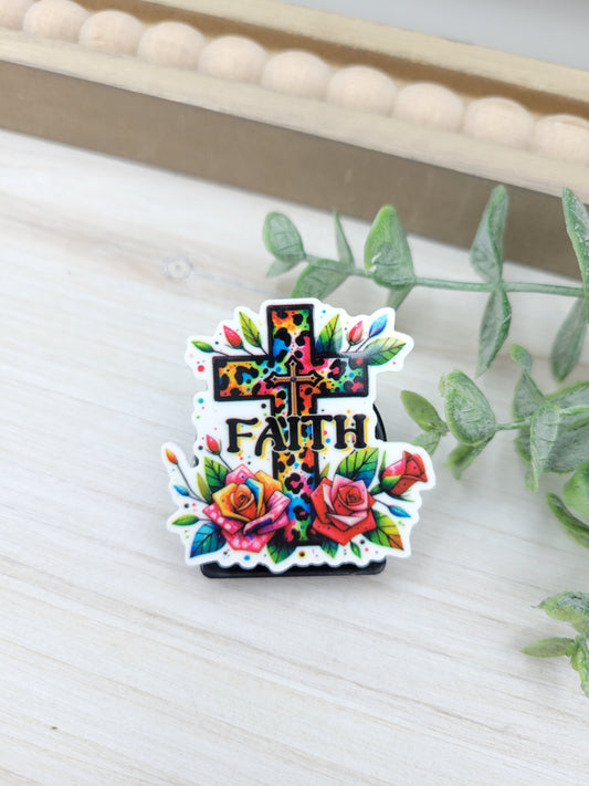 Colorful Leopard Faith Magnetic Clip