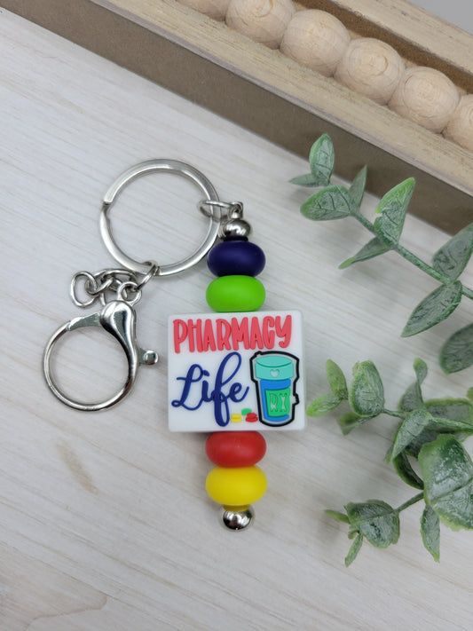 Pharmacy Life Barbell Keychain