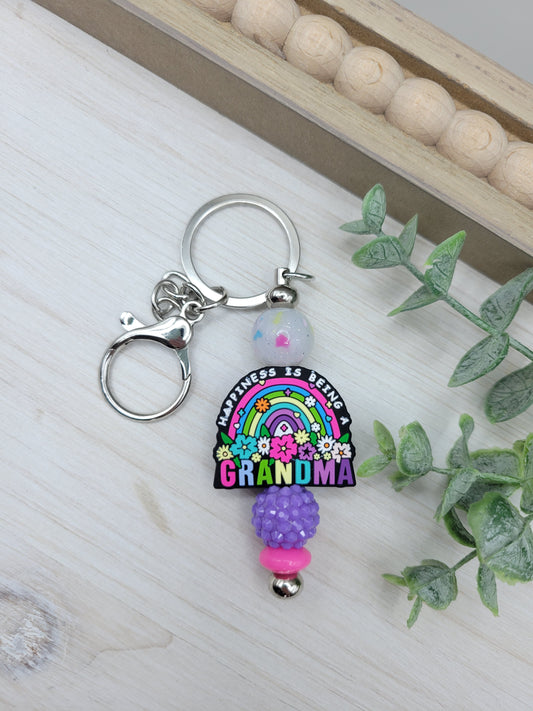 Colorful Grandma Barbell Keychain