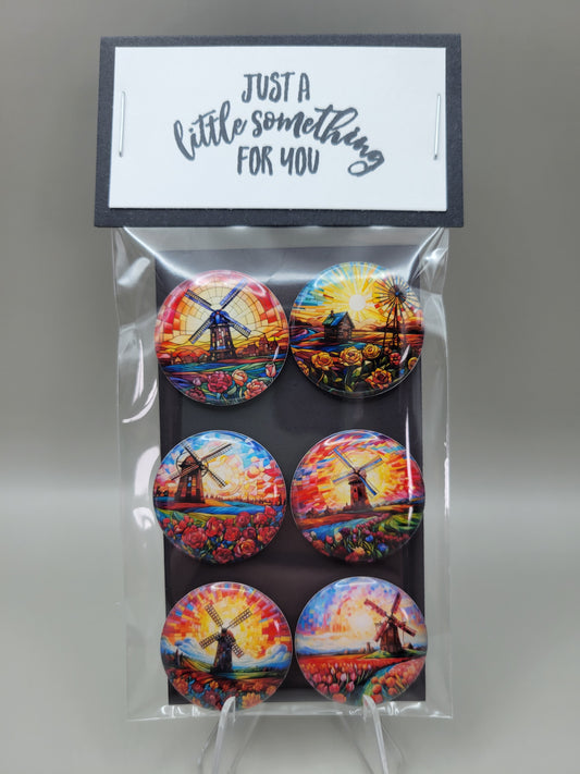 Stained Glass Windmill Magnets