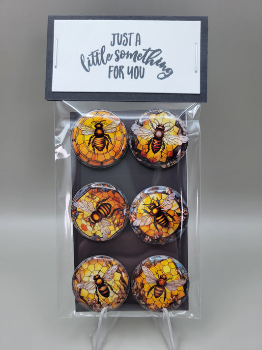 Stained Glass Bee Magnets