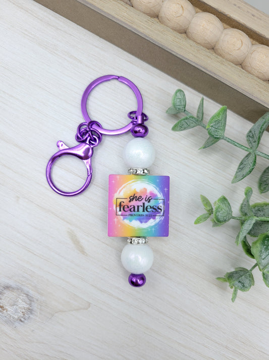 She is Fearless Barbell Keychain