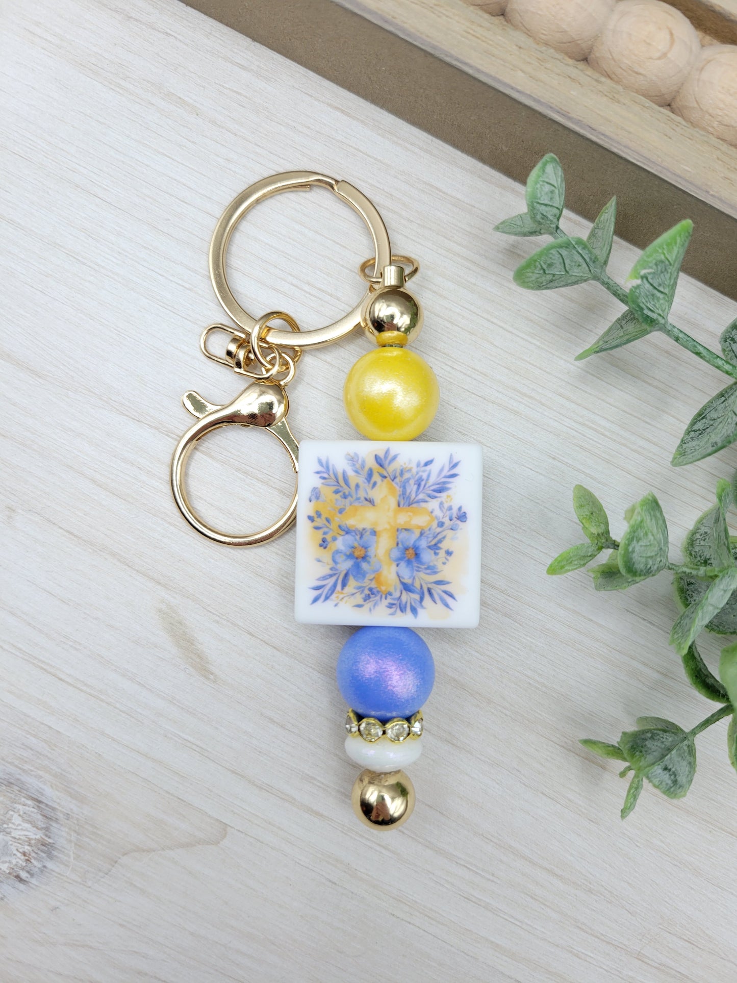 Golden Grace Barbell Keychain