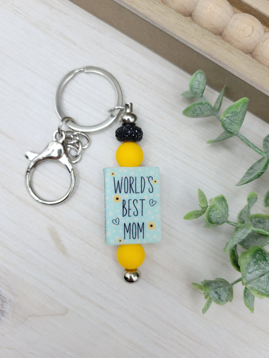 World's Best Mom Barbell Keychain