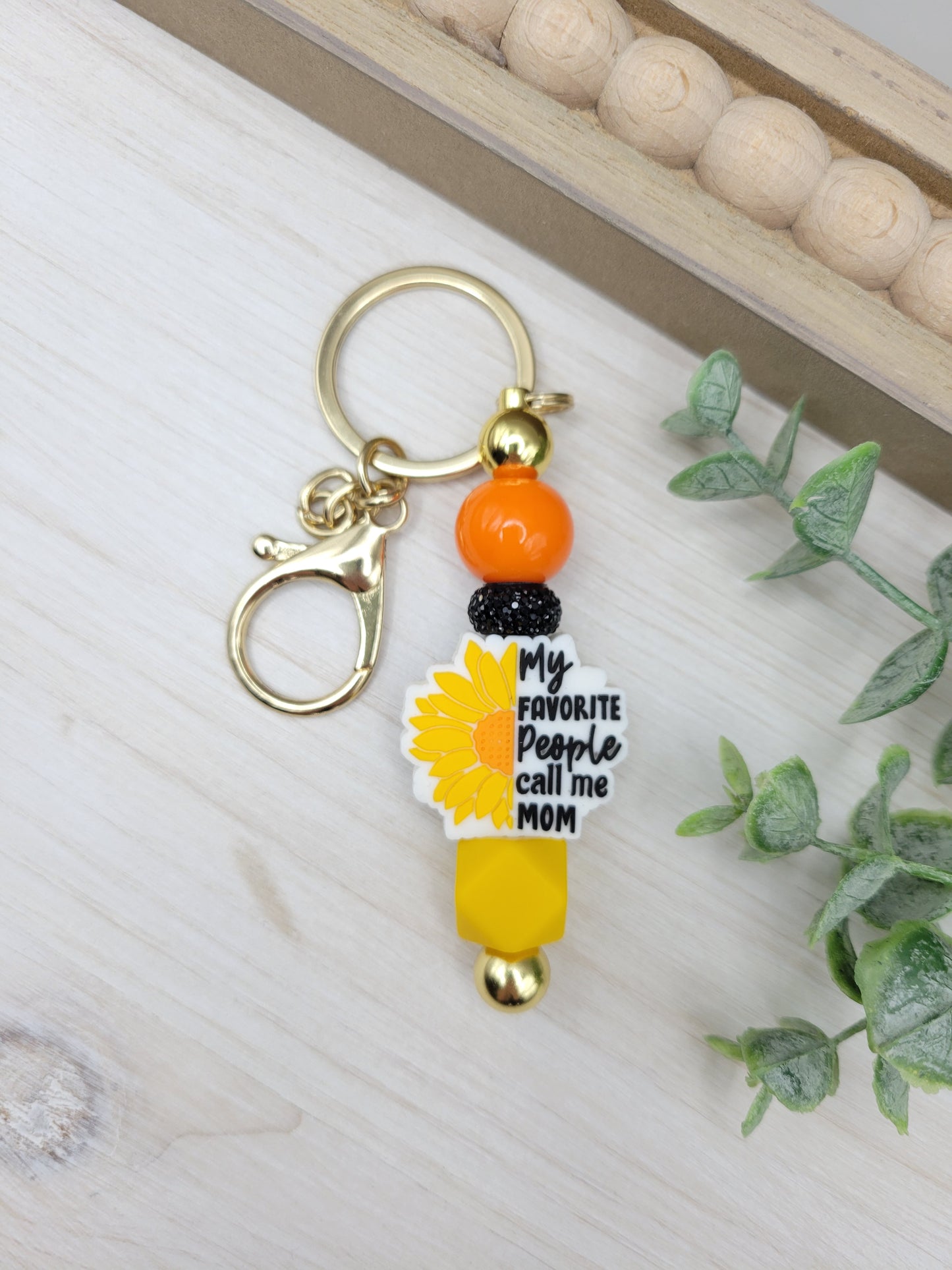 Call Me Mom Barbell Keychain
