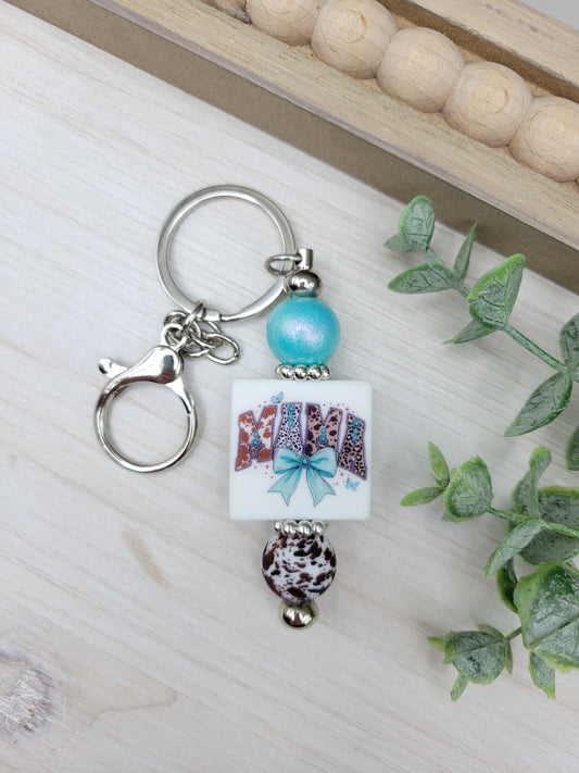 Western Mama Barbell Keychain