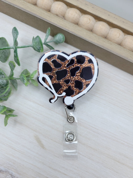 Leopard Stethoscope Badge Reel