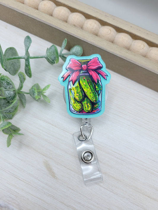 Pickle Jar Badge Reel
