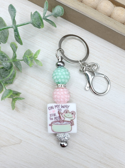 Stir the Pot Barbell Keychain