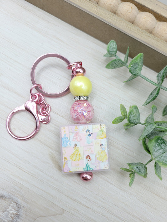 Pastel Princess Barbell Keychain