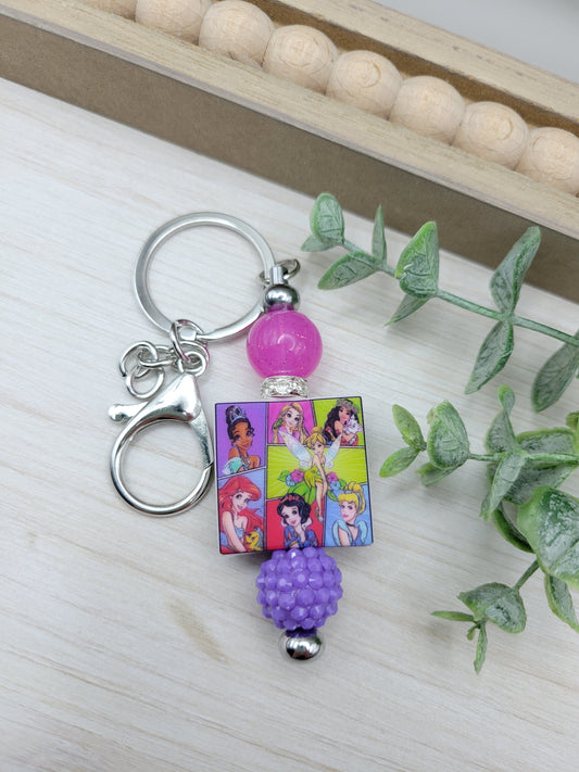 Colorful Princess Barbell Keychain