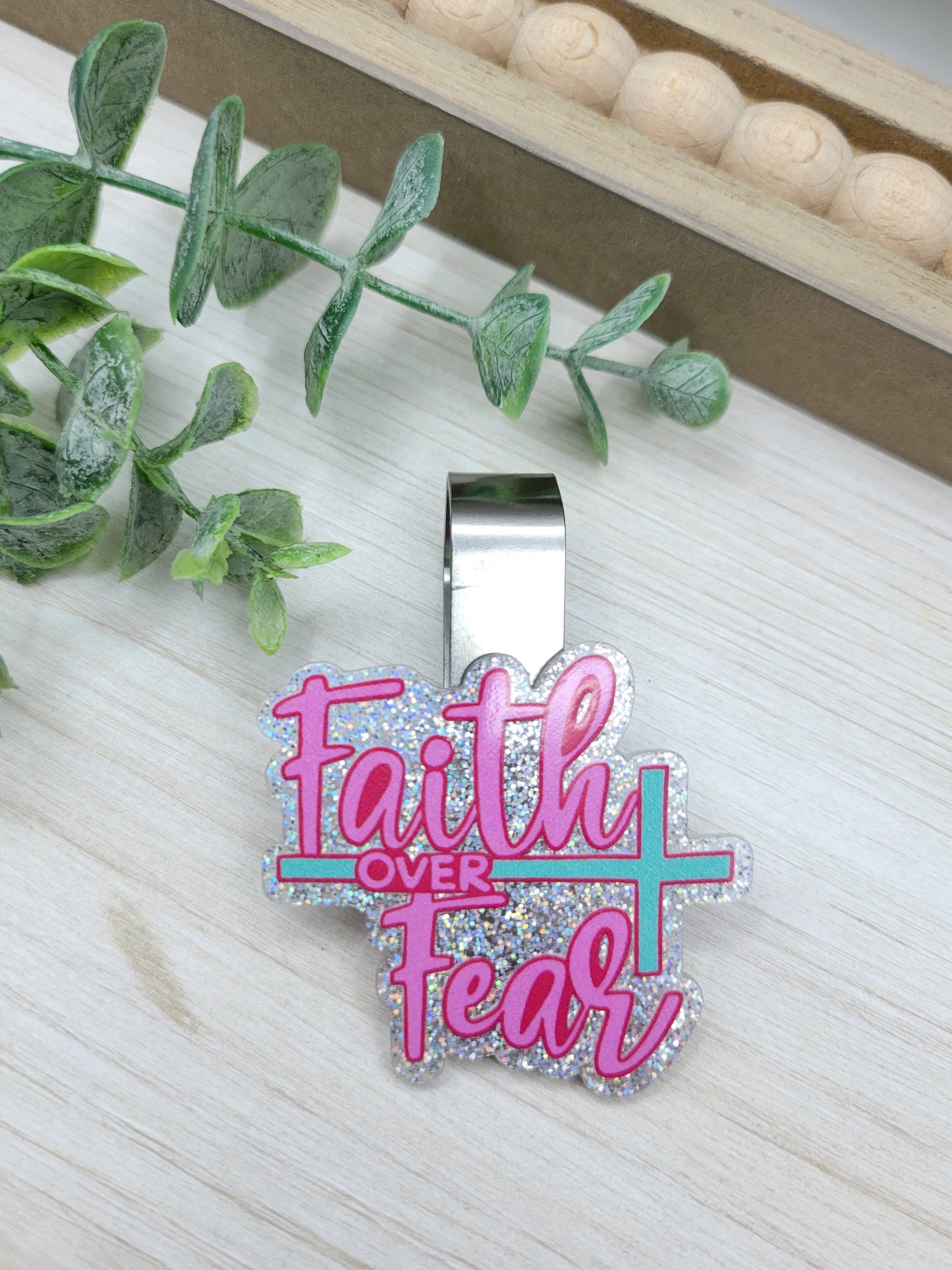 Faith Over Fear Car Sun Visor Clip