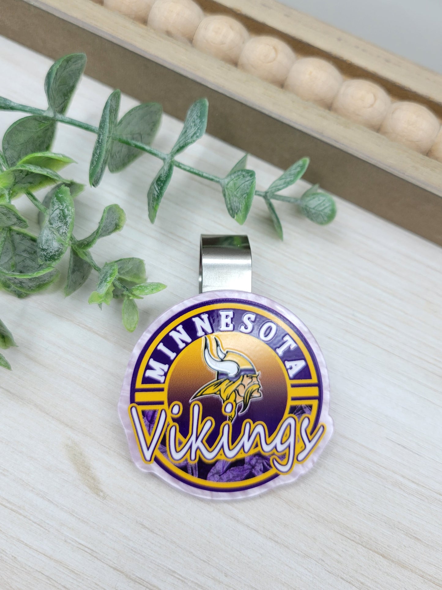 Round MN Football Car Sun Visor Clip