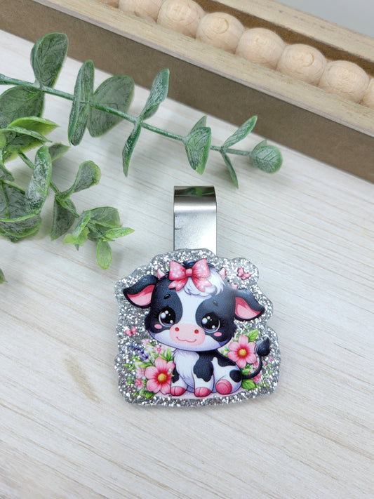 Cute Dairy Cow Car Sun Visor Clip