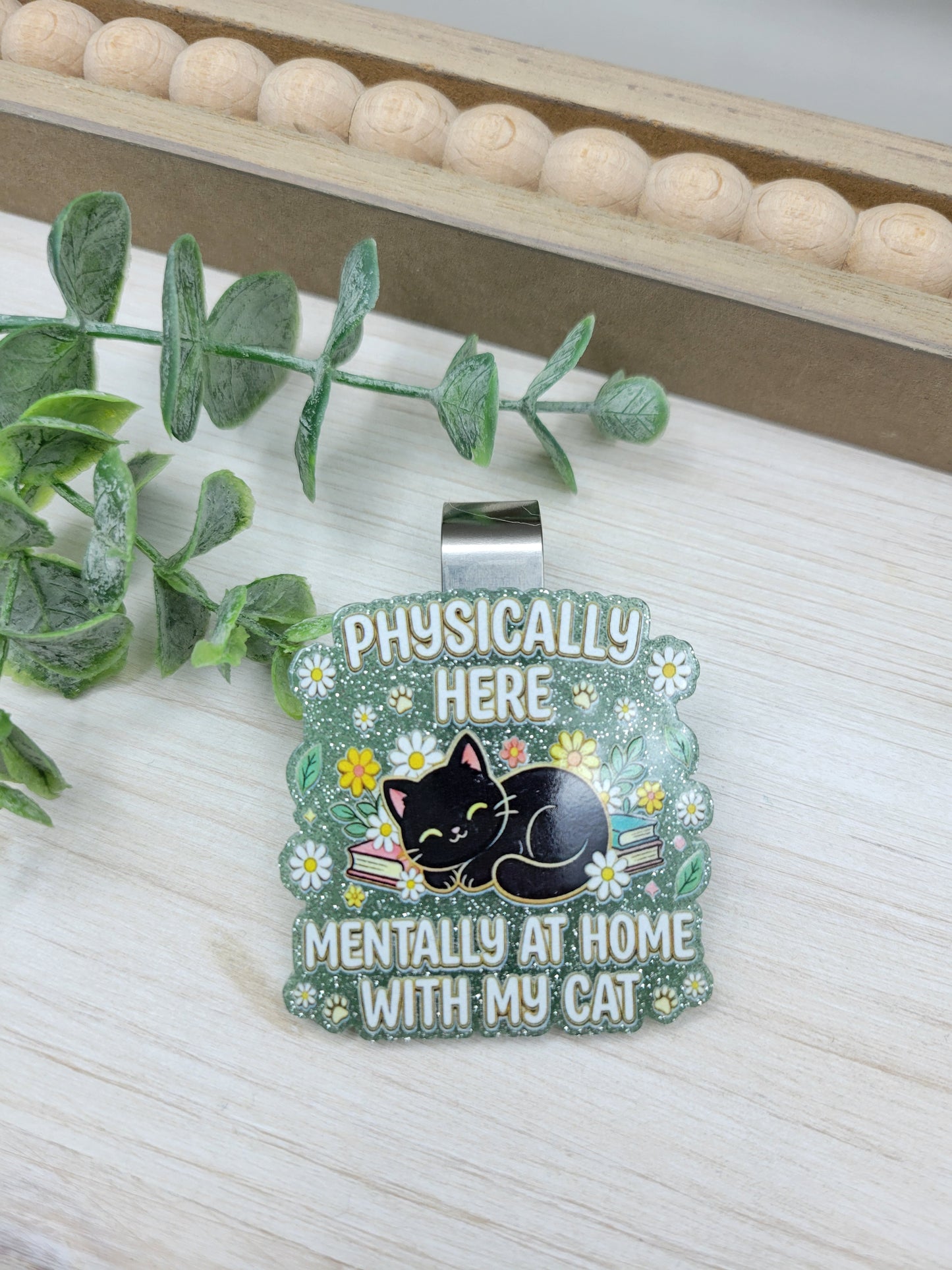 Home with my Cat Car Sun Visor Clip