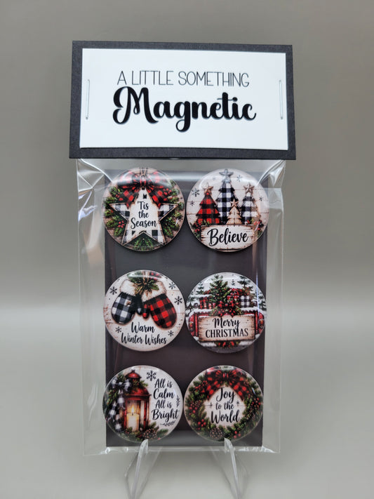 Buffalo Plaid Christmas Magnets
