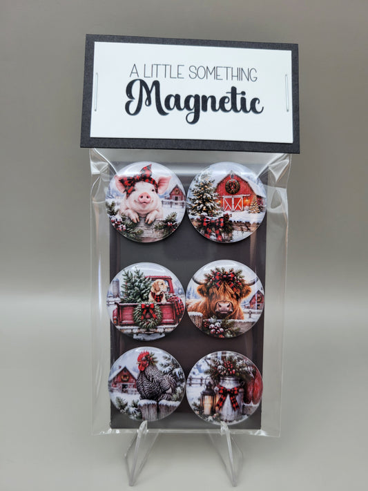 Barnyard Christmas Magnets