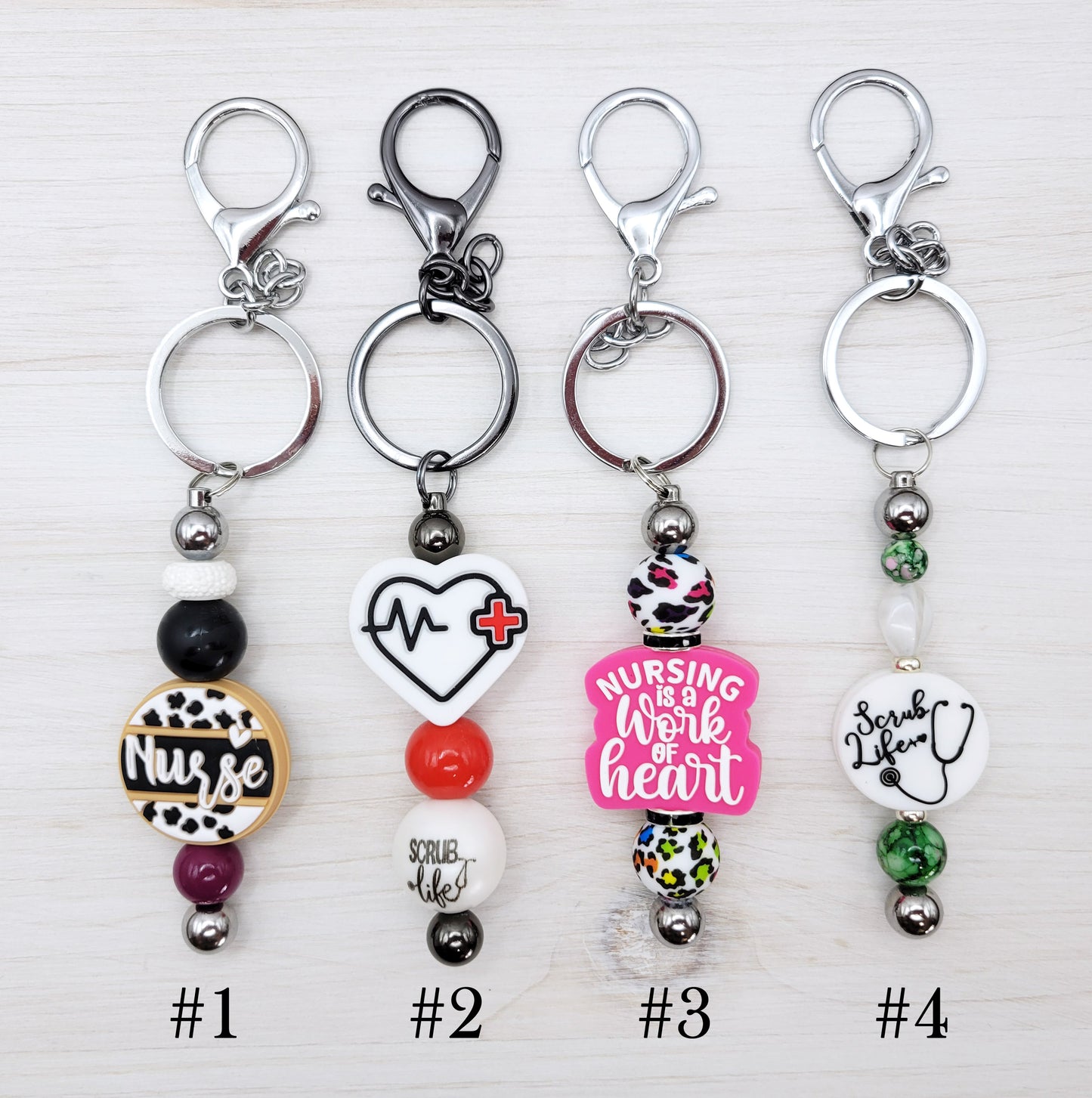 Nurse Barbell Keychains