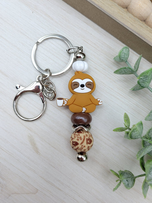 Coffee & Chill Barbell Keychain