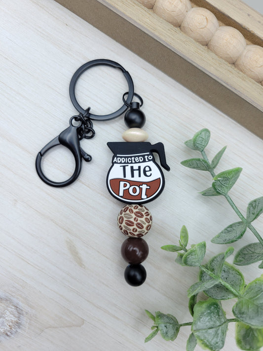 Addicted to the Pot Barbell Keychain