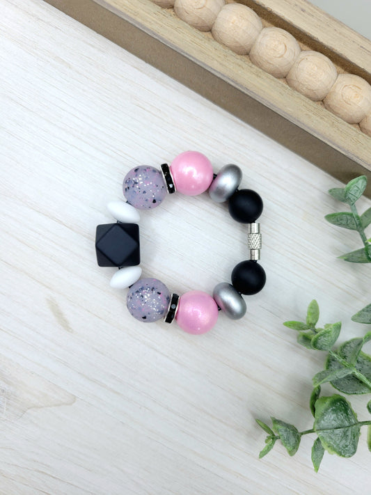 Black & Pink Tumbler Cup Handle Charm