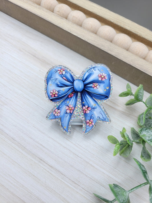 Blue Bow Magnetic Clip