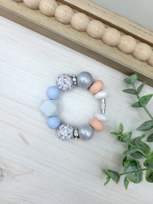 Blue & Peach Tumbler Cup Handle Charm
