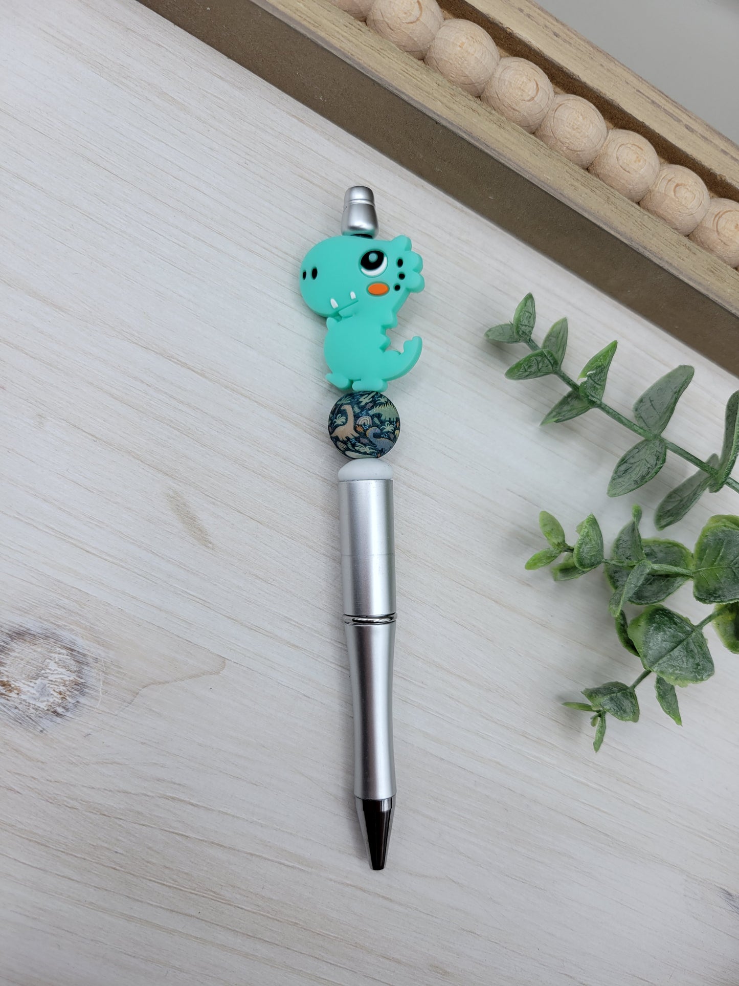 Teal Dinosaur Pen