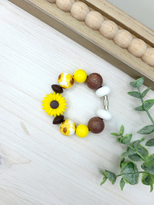 Yellow Sunflower Tumbler Cup Handle Charm