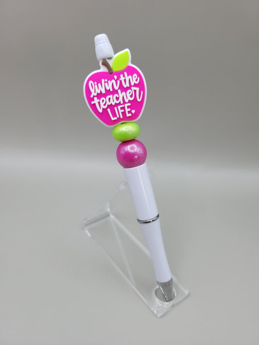 Pink Teacher Life Apple Pen