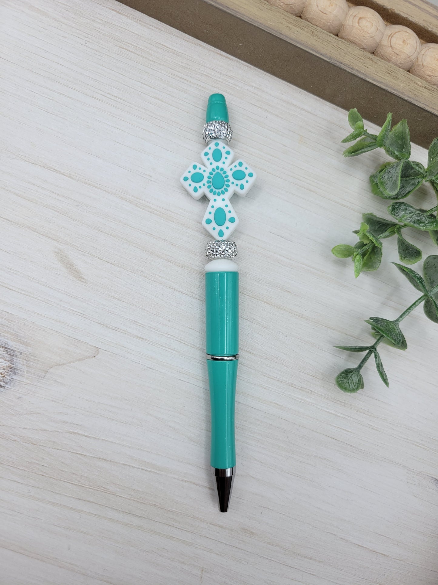 Teal Cross Pen