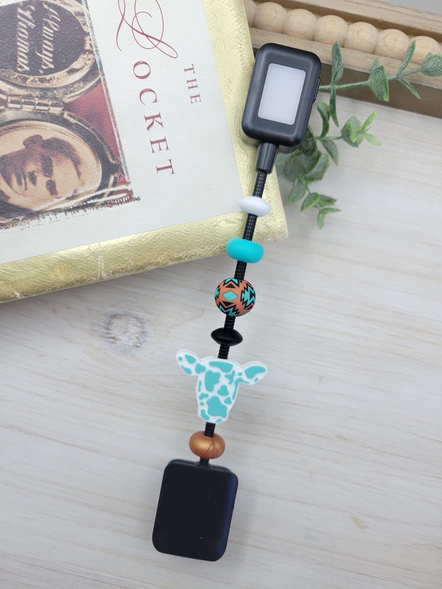 Teal Cow Reading Light