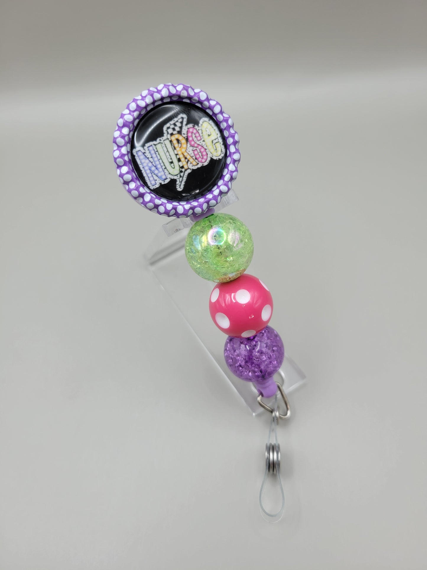 Polka Dot Nurse Badge Reel