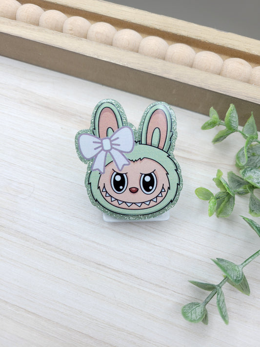 Mint Labubu Head Magnetic Clip