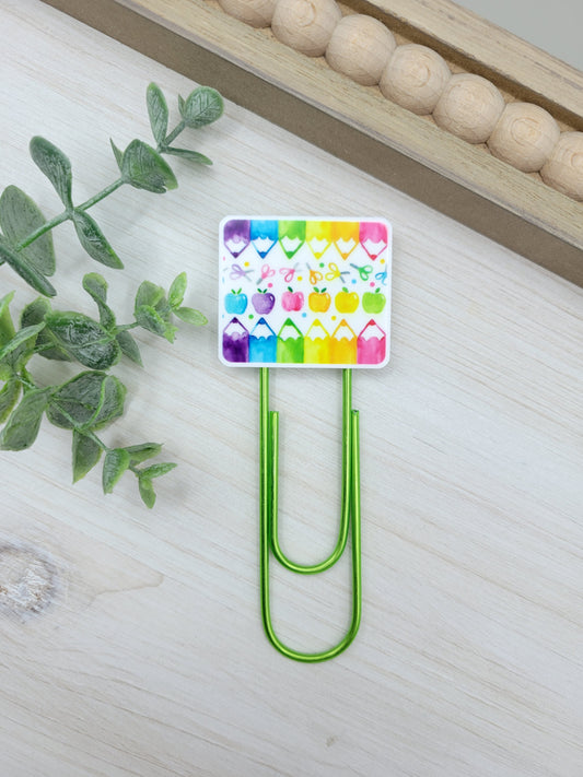 Rainbow Crayons Jumbo Paperclip