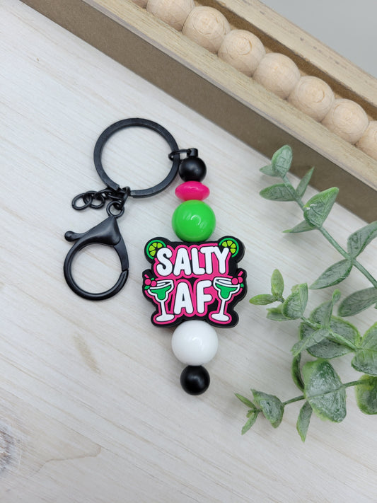 Salty AF Barbell Keychain